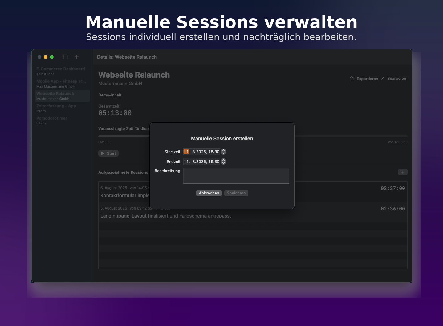Manuelle Änderungen